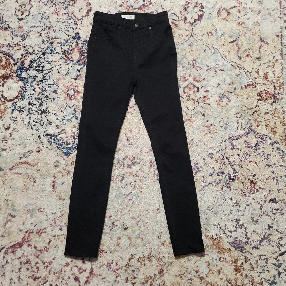Madewell Curvy High-Rise Skinny Jeans Stretch Denim Black Size 25
